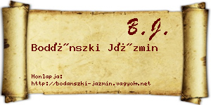 Bodánszki Jázmin névjegykártya